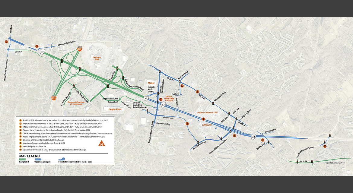 map indicating the areas of improvements